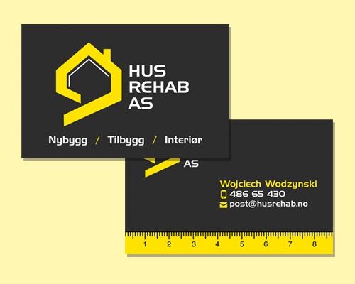 Projekty wizytówek i ulotek remonty i wykończenia – Hus Rehab As