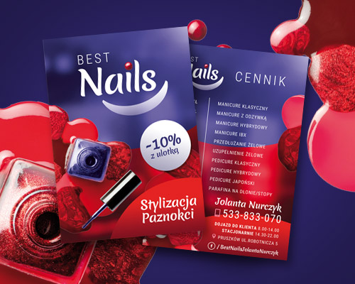 Ulotka A5 salon kosmetyczny – Best Nails