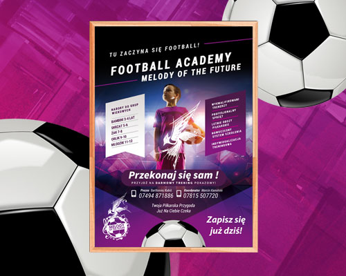 Projekt plakatu zajęcia dla dzieci – Football Academy Melody