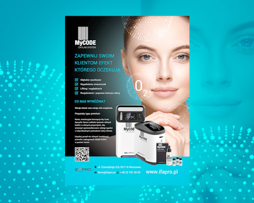 Projekt graficzny reklamy prasowej – urządzenia kosmetyczne IFAPro