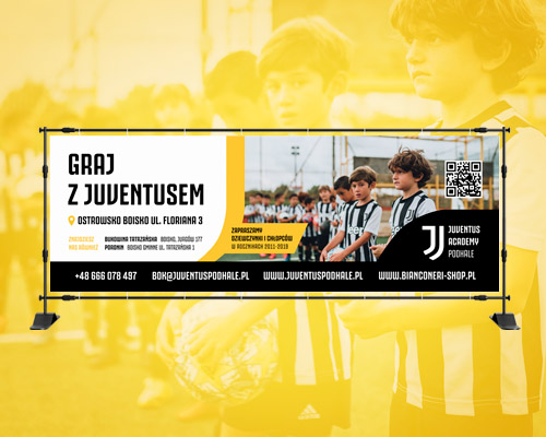 Baner reklamowy dla szkoły piłkarskiej – Juventus Academy