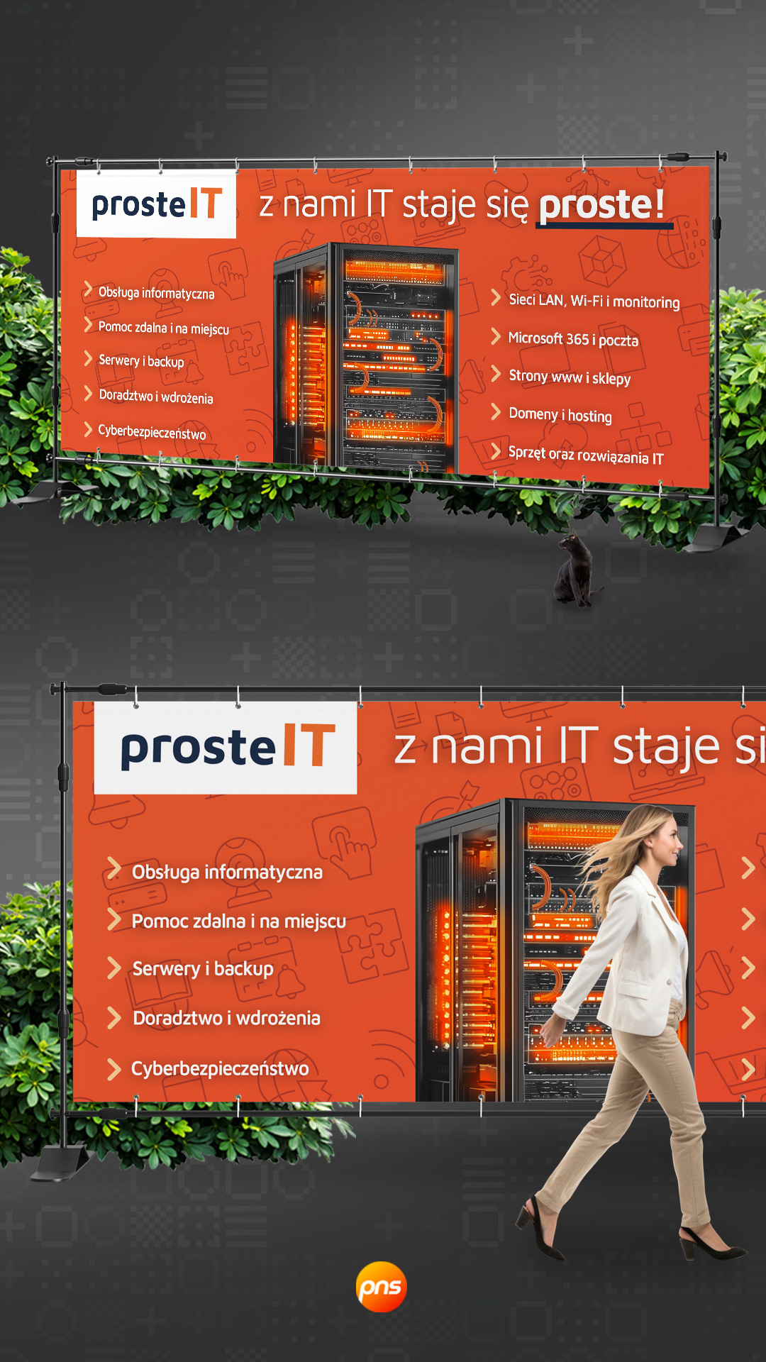 Baner Reklamowy It Uslugi Dla Firm Proste It Grafika Projekt Pns