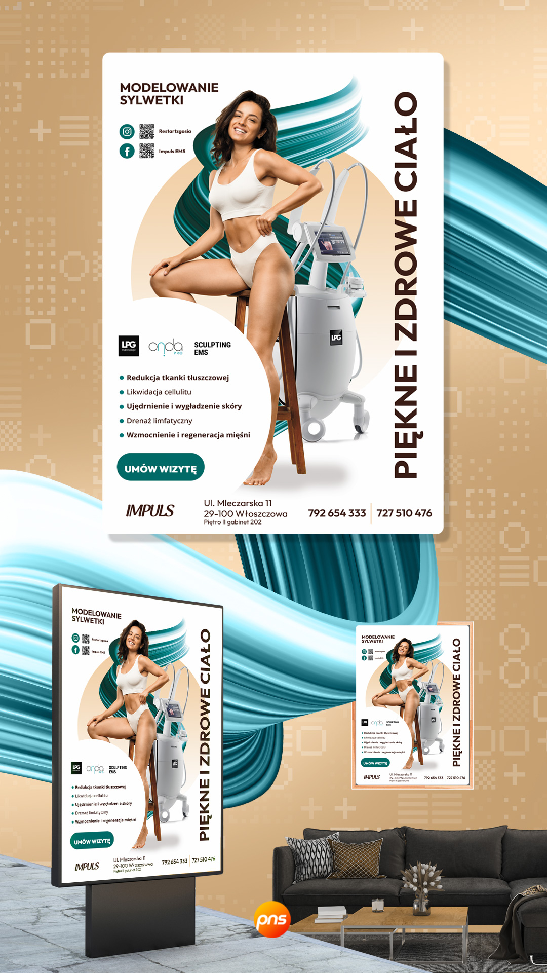 Plakat Reklamowy Urzadzenia Kosmetyczne Dla Salonow Urody Modelowanie Sylwetki