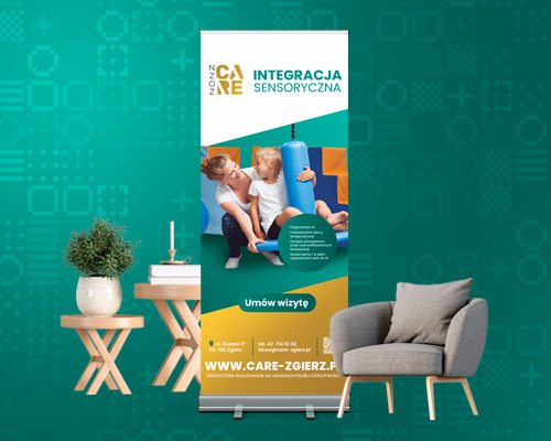 Projekt Graficzny Rollup Medycyna Diagnostyka Sensoryczna Care Przychodnia Pns Min Min