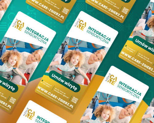 Ulotki reklamowe – terapia sensoryczna – placówka medyczna CARE