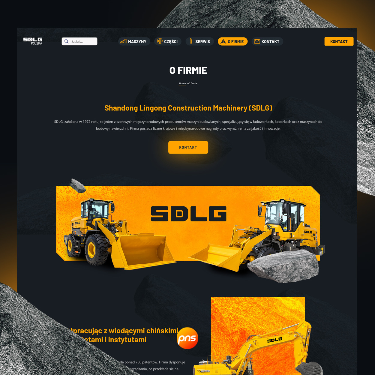 Strona Www Dla Producenta Maszyny Budowalne Dystrybutor Projekt Pns